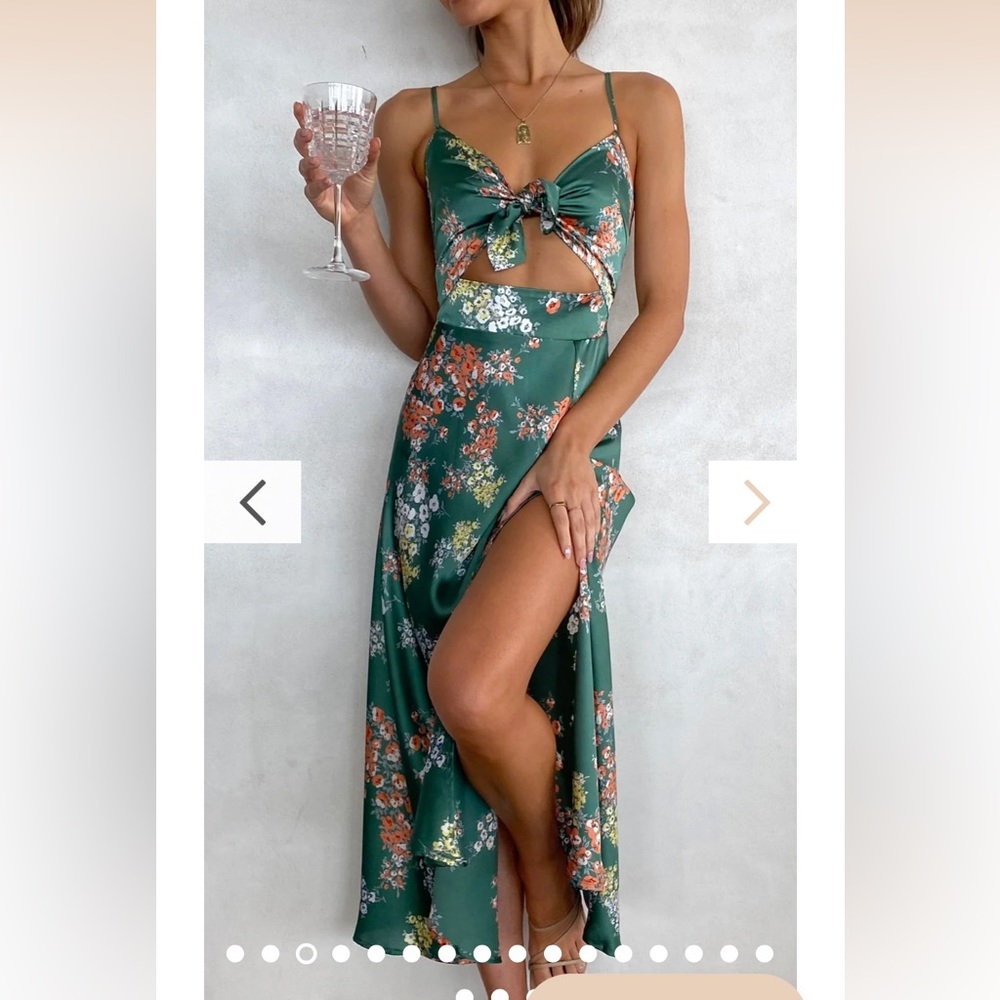 Billy J cutout tie floral dress